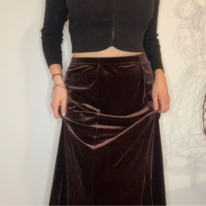 COPY - Brown velvet maxi skirt